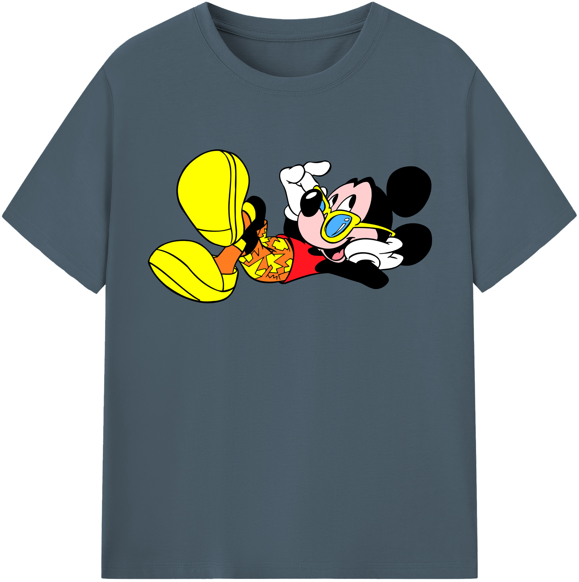 （画像用） ミッキーマウス Mickey Mouse 綿100％半袖Tシャツ（フロントプリント）